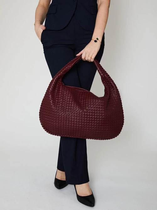 SAC EN CUIR QUOTIDIEN - ROUGE BORDEAUX