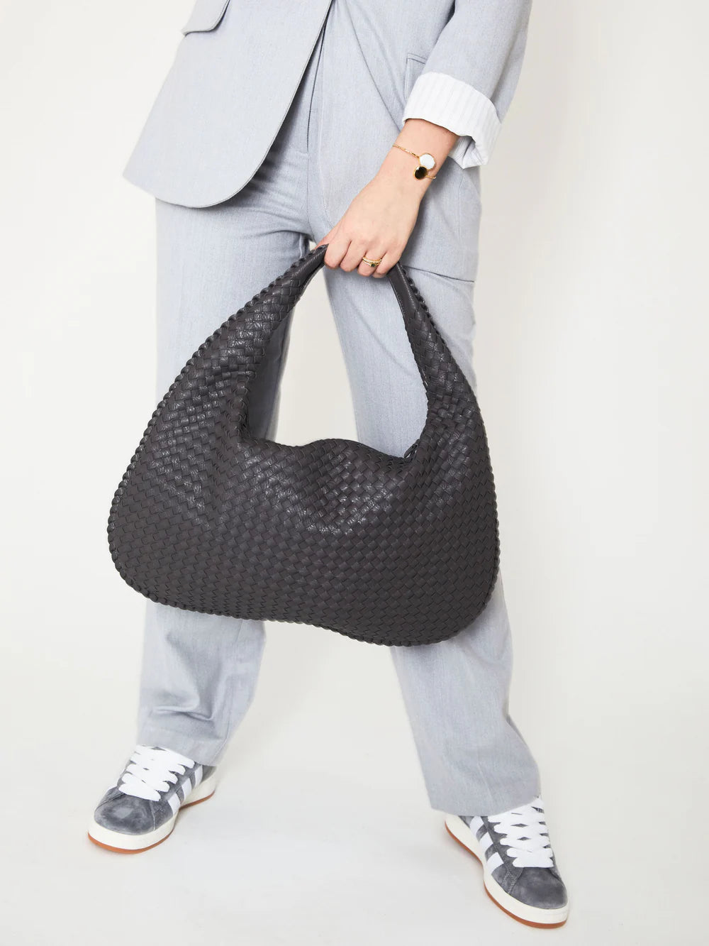 SAC EN CUIR QUOTIDIEN - GRIS FONCÉ