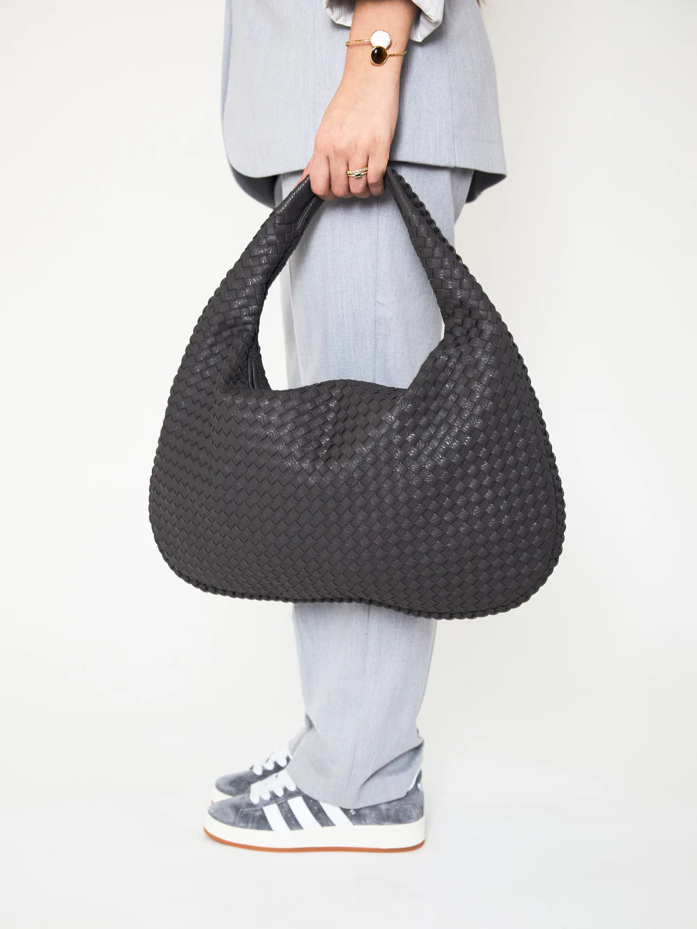 SAC EN CUIR QUOTIDIEN - GRIS FONCÉ