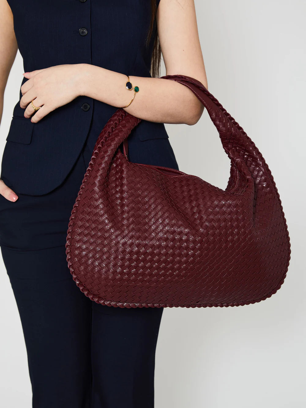 SAC EN CUIR QUOTIDIEN - ROUGE BORDEAUX