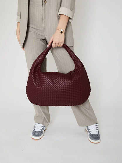 SAC EN CUIR QUOTIDIEN - ROUGE BORDEAUX